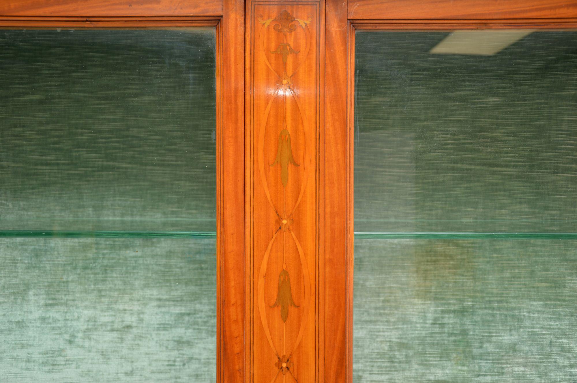 Antique Victorian Satinwood Display Cabinet 2