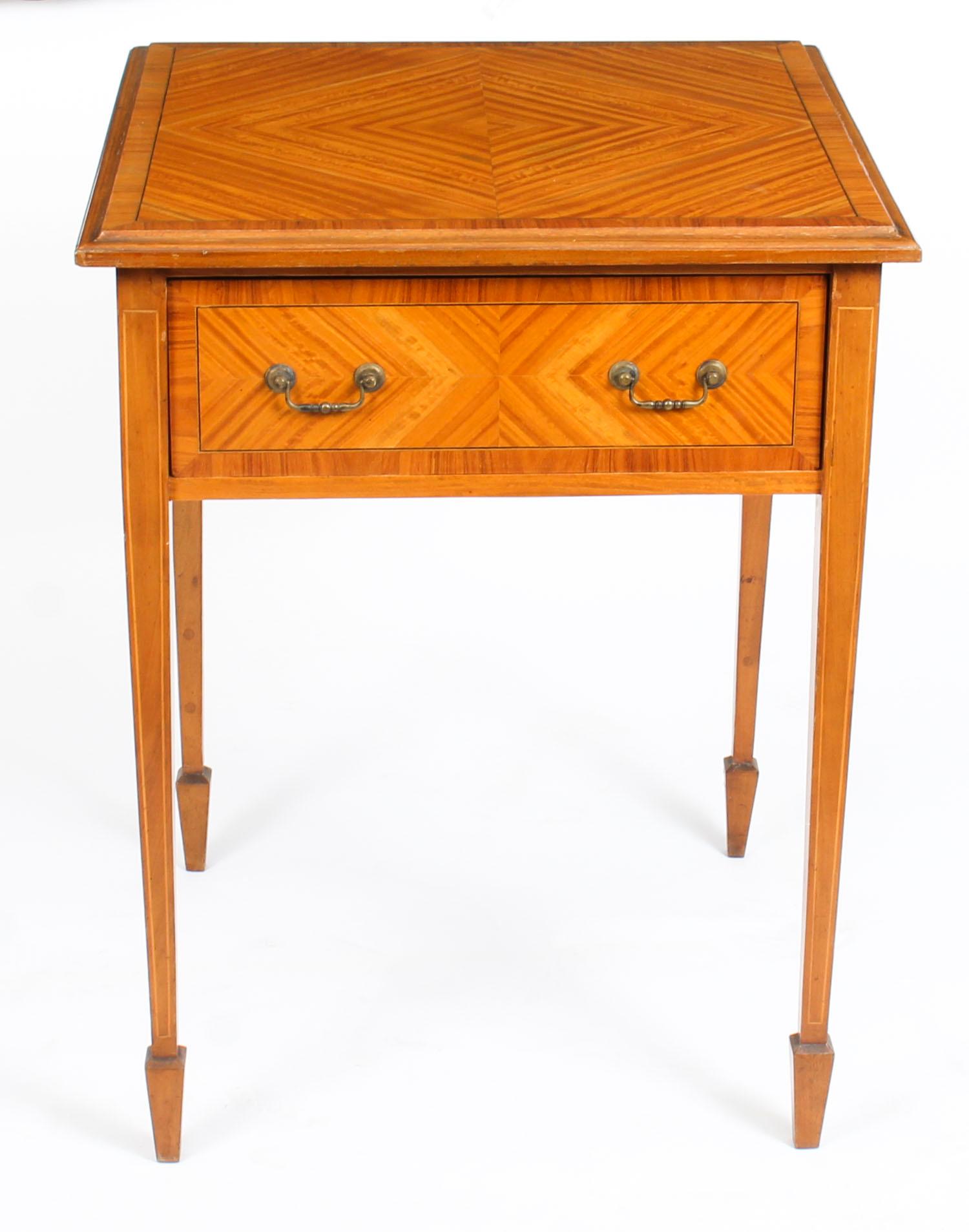 English Antique Victorian Satinwood Occasional Table, 19th Century For Sale