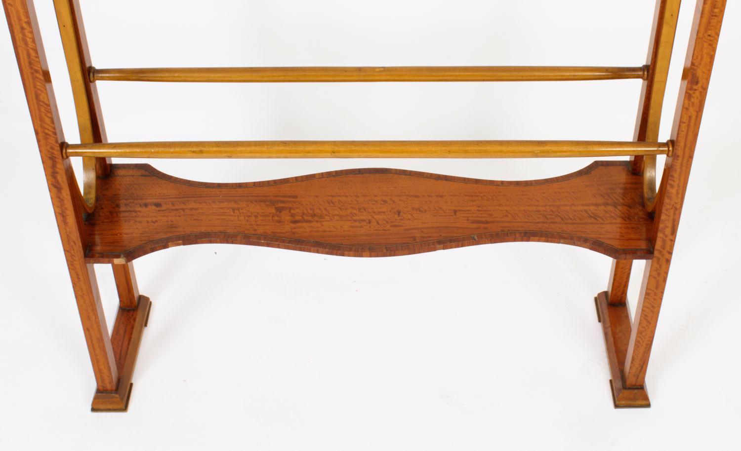 Antique Victorian Satinwood Towel Rail 19th Century In Good Condition In London, GB