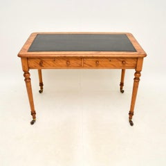 Antique Victorian Satinwood Writing Table / Desk