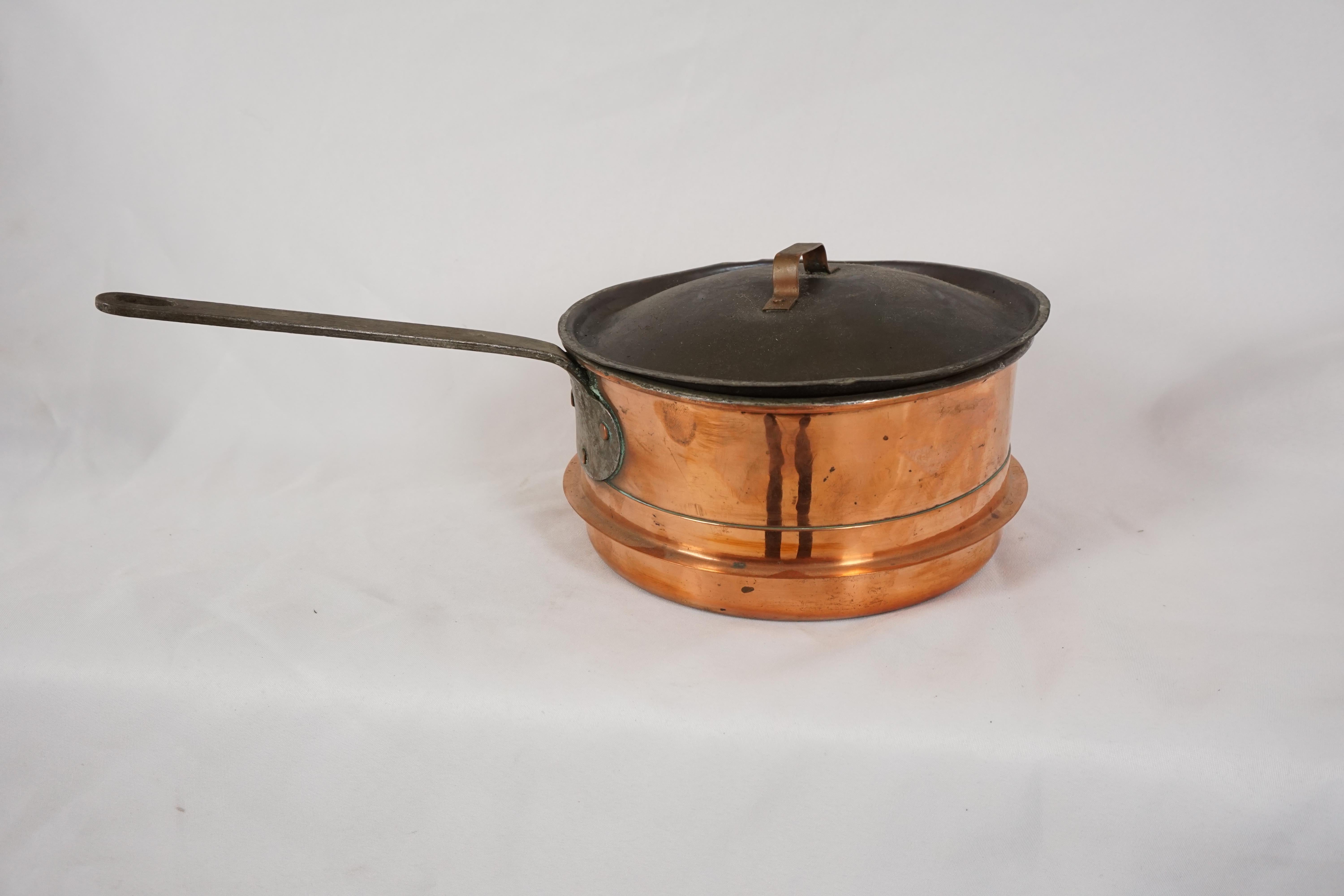 Scottish Antique Victorian Saucepan, Cooking Pot With Handle, Scotland 1890, B2859