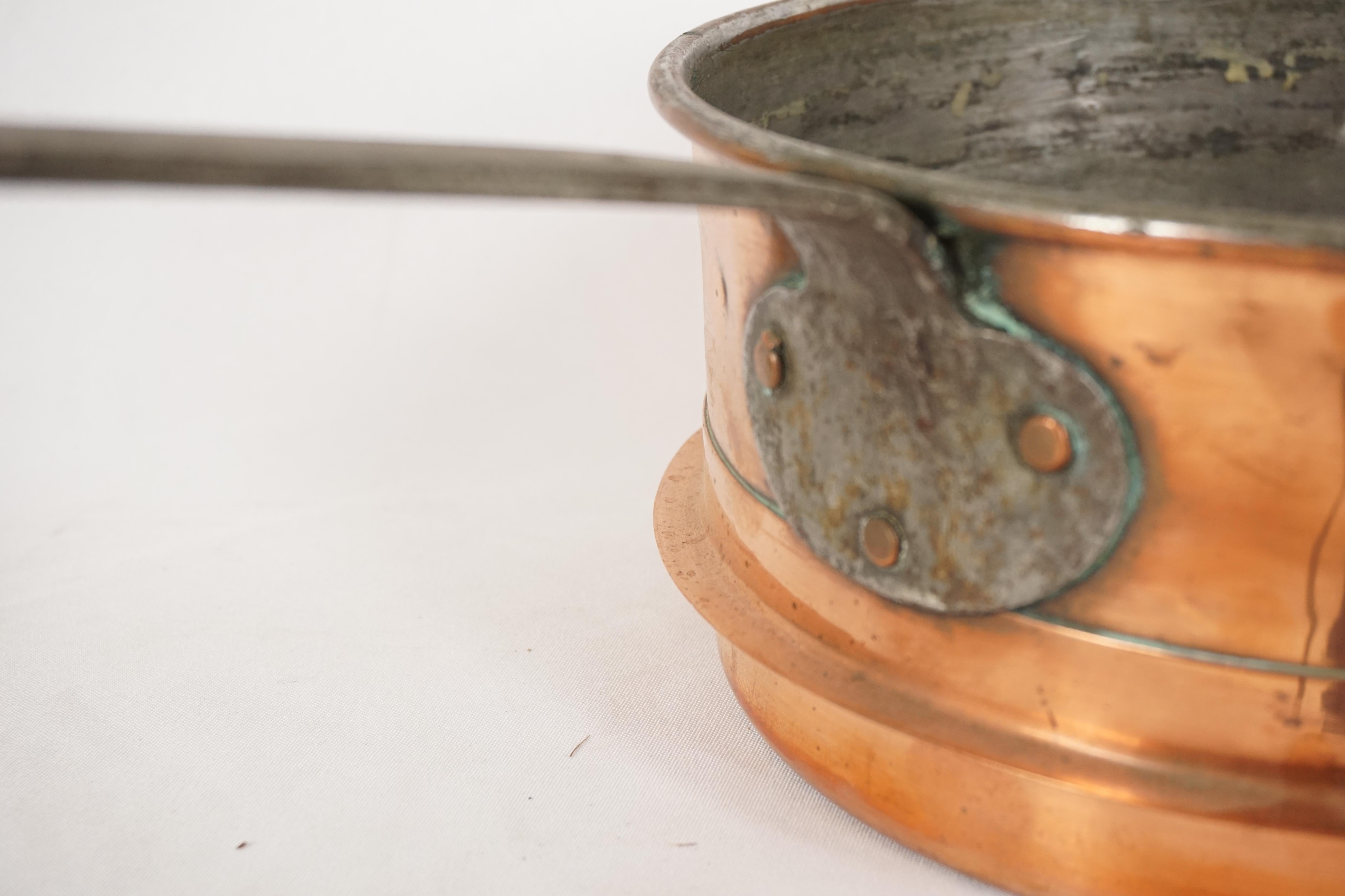 Antique Victorian Saucepan, Cooking Pot With Handle, Scotland 1890, B2859 1