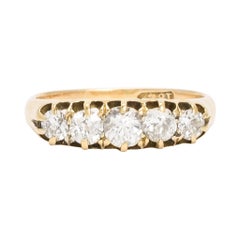 Antique Victorian Scallop Set 5-Stone Diamond Ring