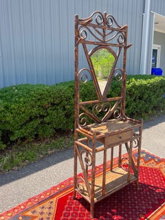 Antique Victorian Scorched Bamboo Hall Tree