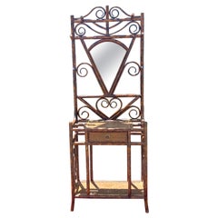 Antique Victorian Scorched Bamboo Hall Tree