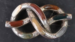Antique Victorian Scottish Agate Brooch. Late 19th Century