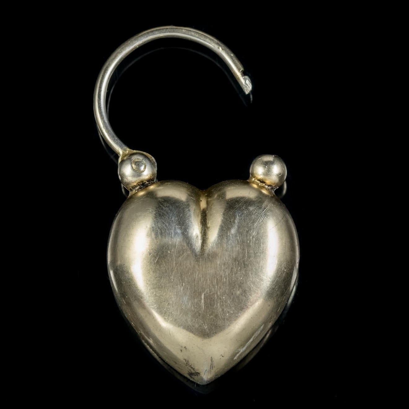 Antique Victorian Scottish Agate Heart Padlock Pendant, circa 1860 In Excellent Condition In Lancaster, Lancashire