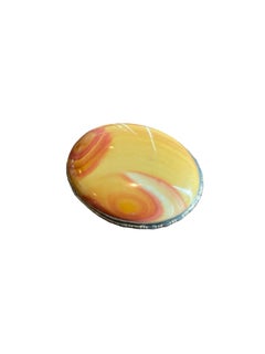 Antique Victorian Scottish Banded Agate Brooch in Engraved Silver, circa 1880