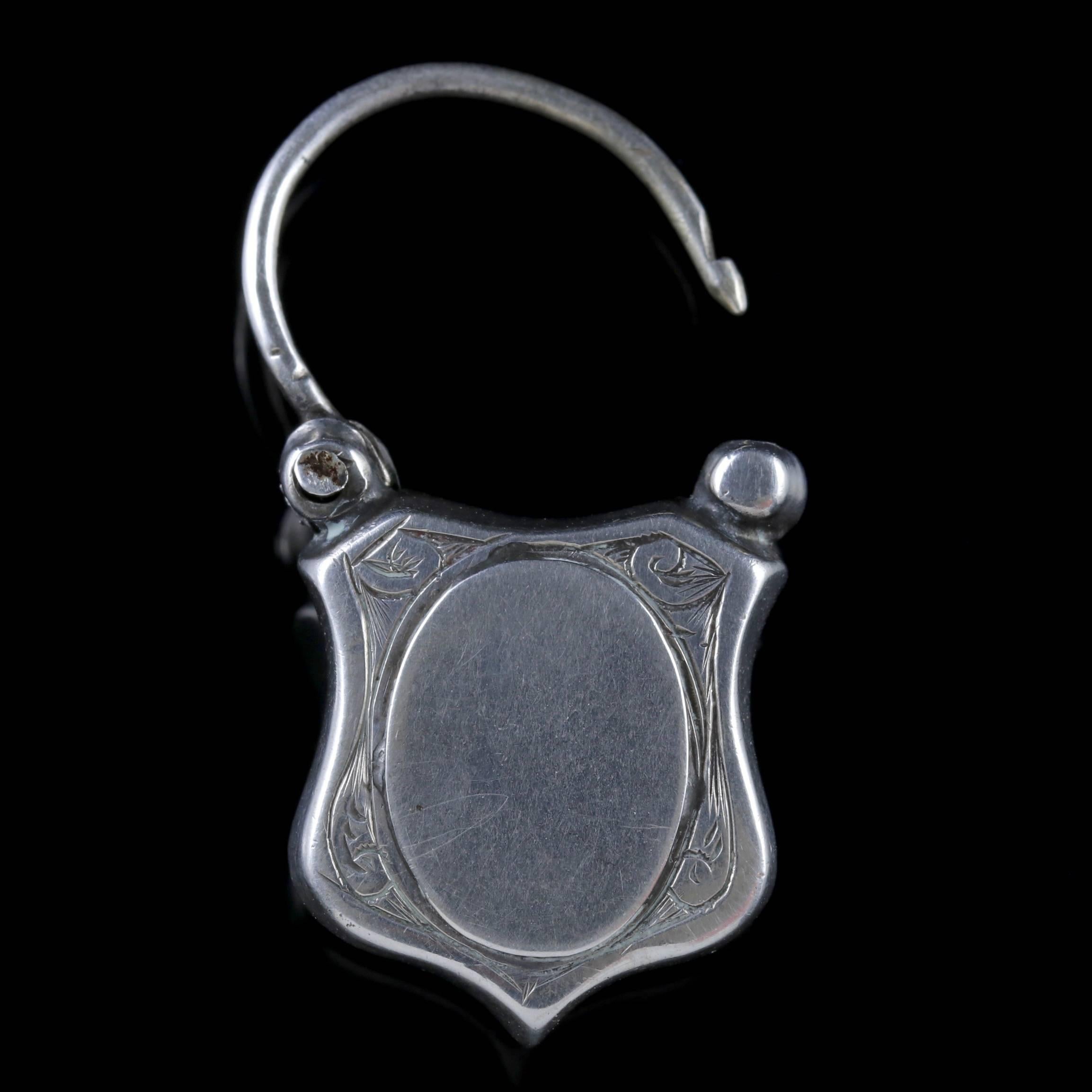 Antique Victorian Scottish Bracelet Agate Padlock Silver, circa 1860 For Sale 3