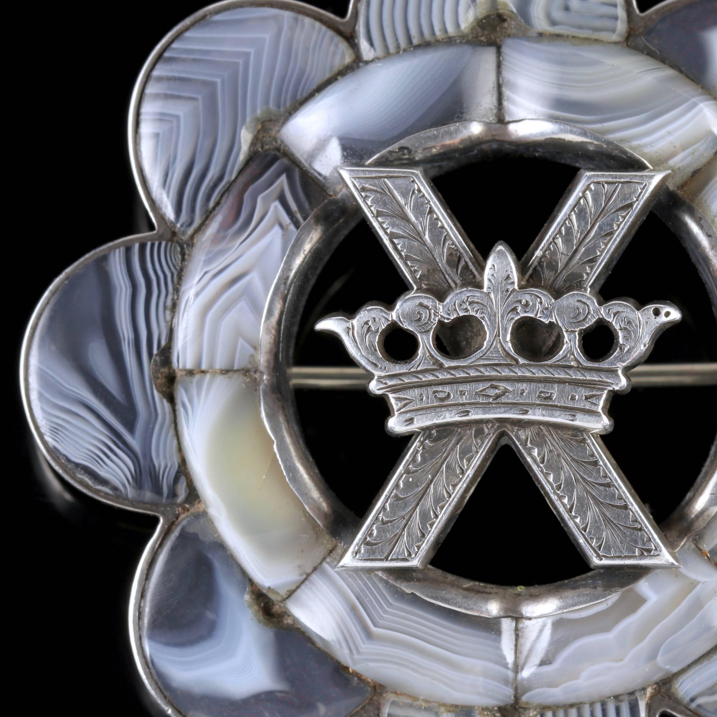 To read more please click continue reading below-

This magnificent large antique Victorian Scottish Silver and Agate brooch is Circa 1860. 

Scottish jewellery was made popular by Queen Victoria as it became a souvenir of her frequent trips to