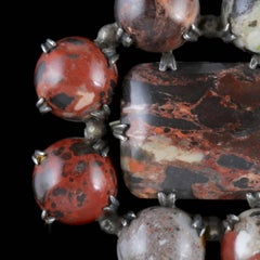 Antique Victorian Scottish Brooch Silver Natural Agate, circa 1860