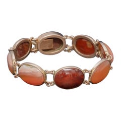 Antique Victorian Scottish Carnelian Bracelet 9 Carat Gold, circa 1880