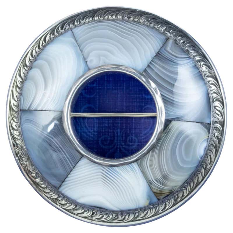 Antique Rare Victorian Scottish Agate Shell Brooch at 1stDibs | agate ...