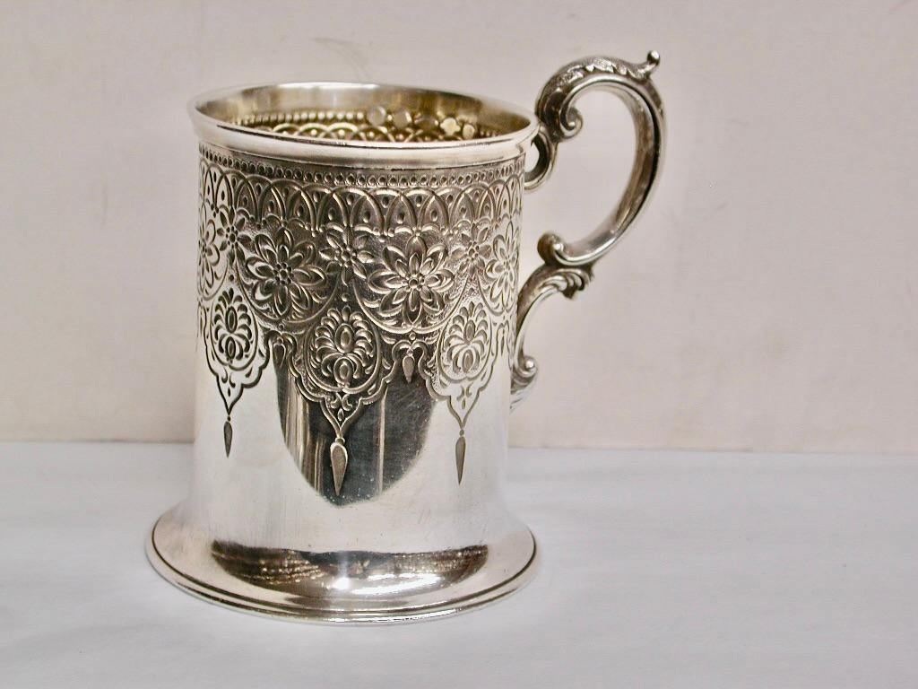 Inglese Antica tazza da battesimo vittoriana scozzese in argento datata 1862 J Murray in vendita