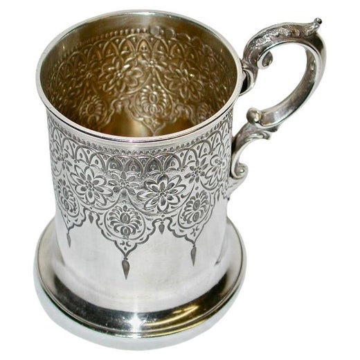Antique Victorian Scottish Silver Christening Mug Dated 1862 J Murray