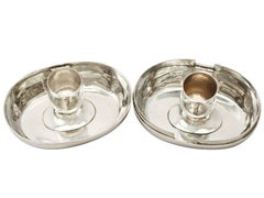 Antique Victorian Scottish Sterling Silver Chamber Candlesticks