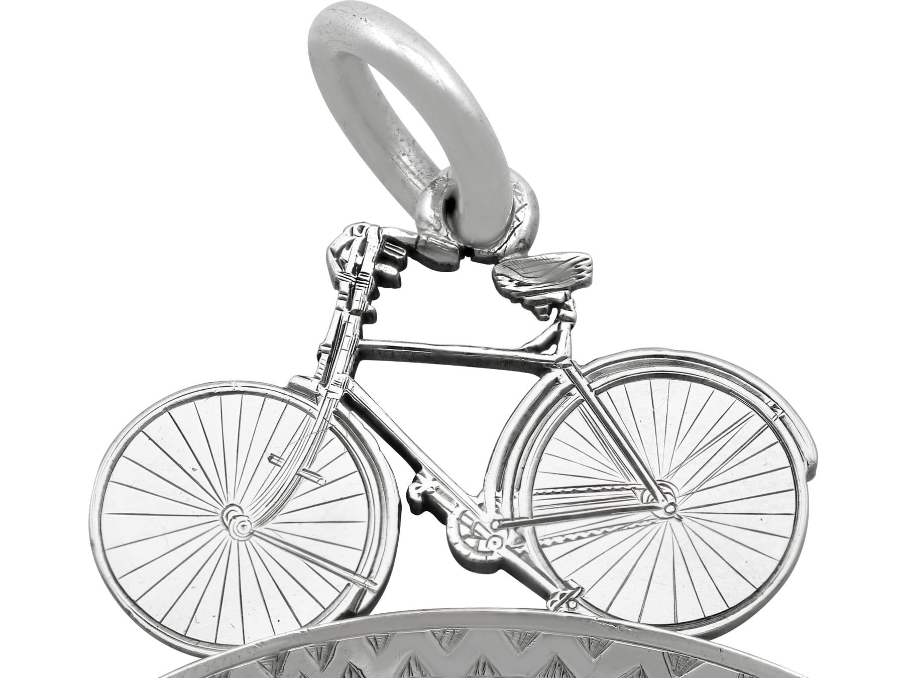 Antico medaglione ciclistico vittoriano scozzese in argento sterling in vendita 3