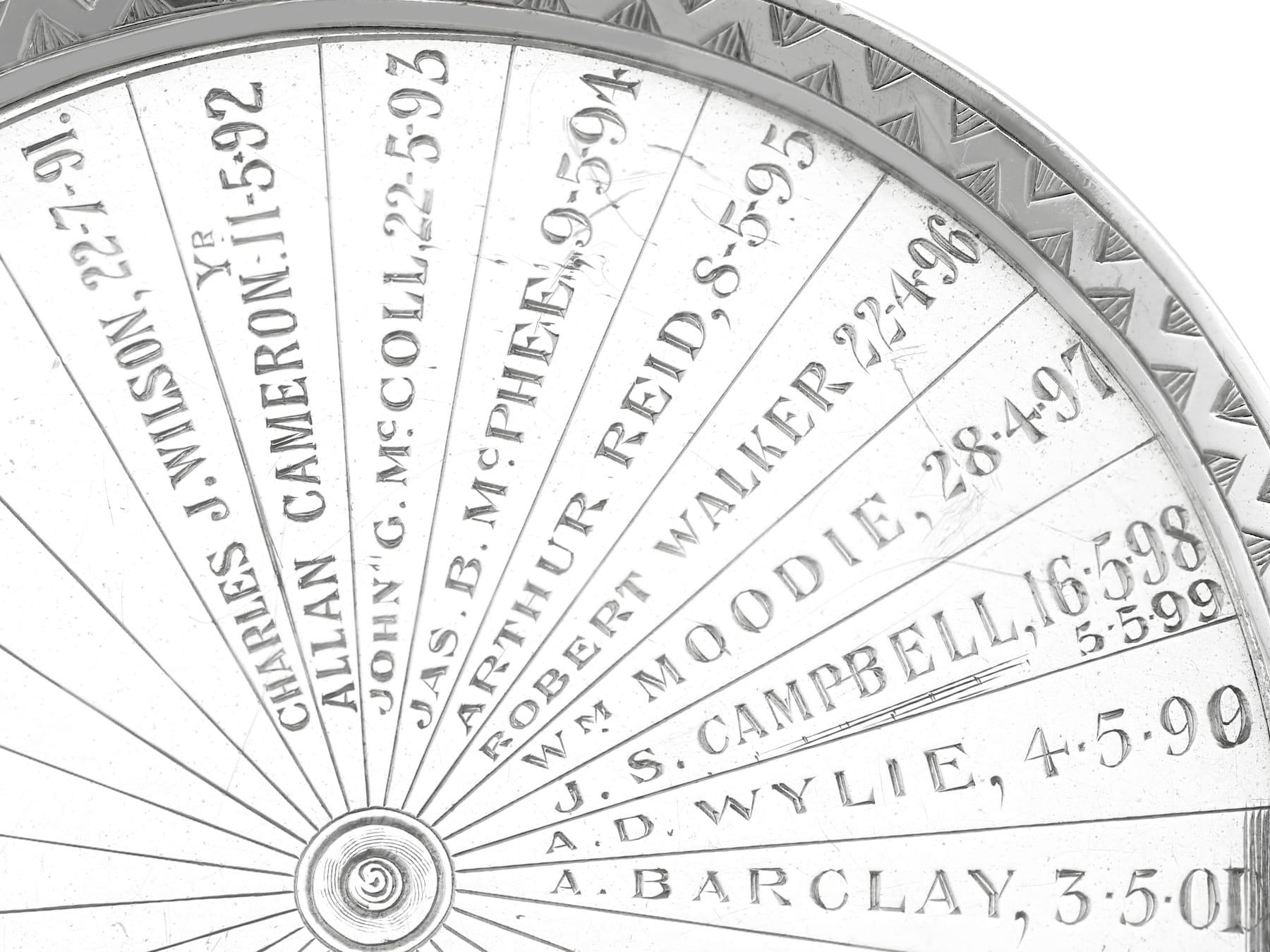 Antico medaglione ciclistico vittoriano scozzese in argento sterling in vendita 5