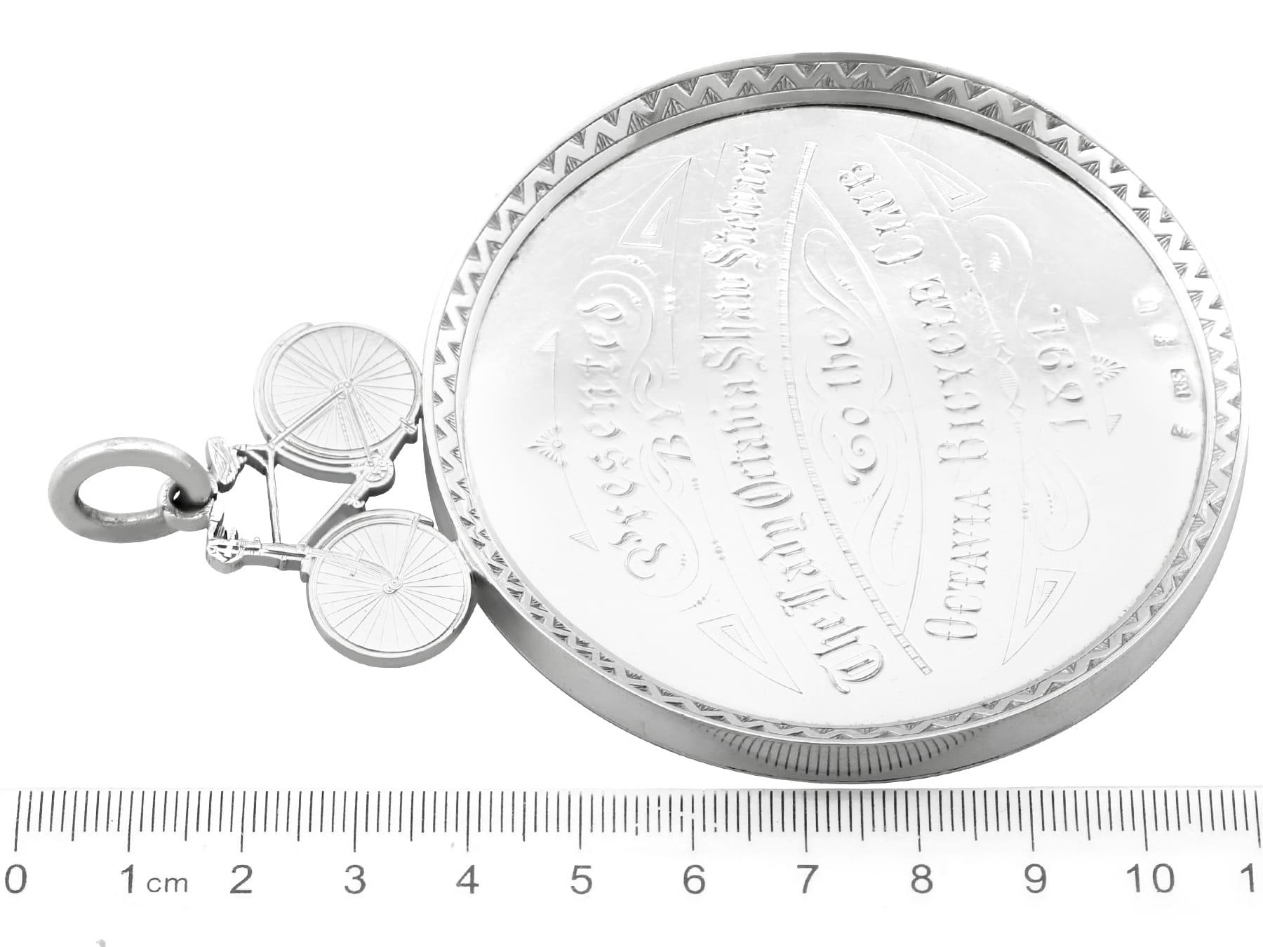 Antico medaglione ciclistico vittoriano scozzese in argento sterling in vendita 7