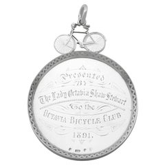 Antique Victorian Scottish Sterling Silver Cycling Medallion