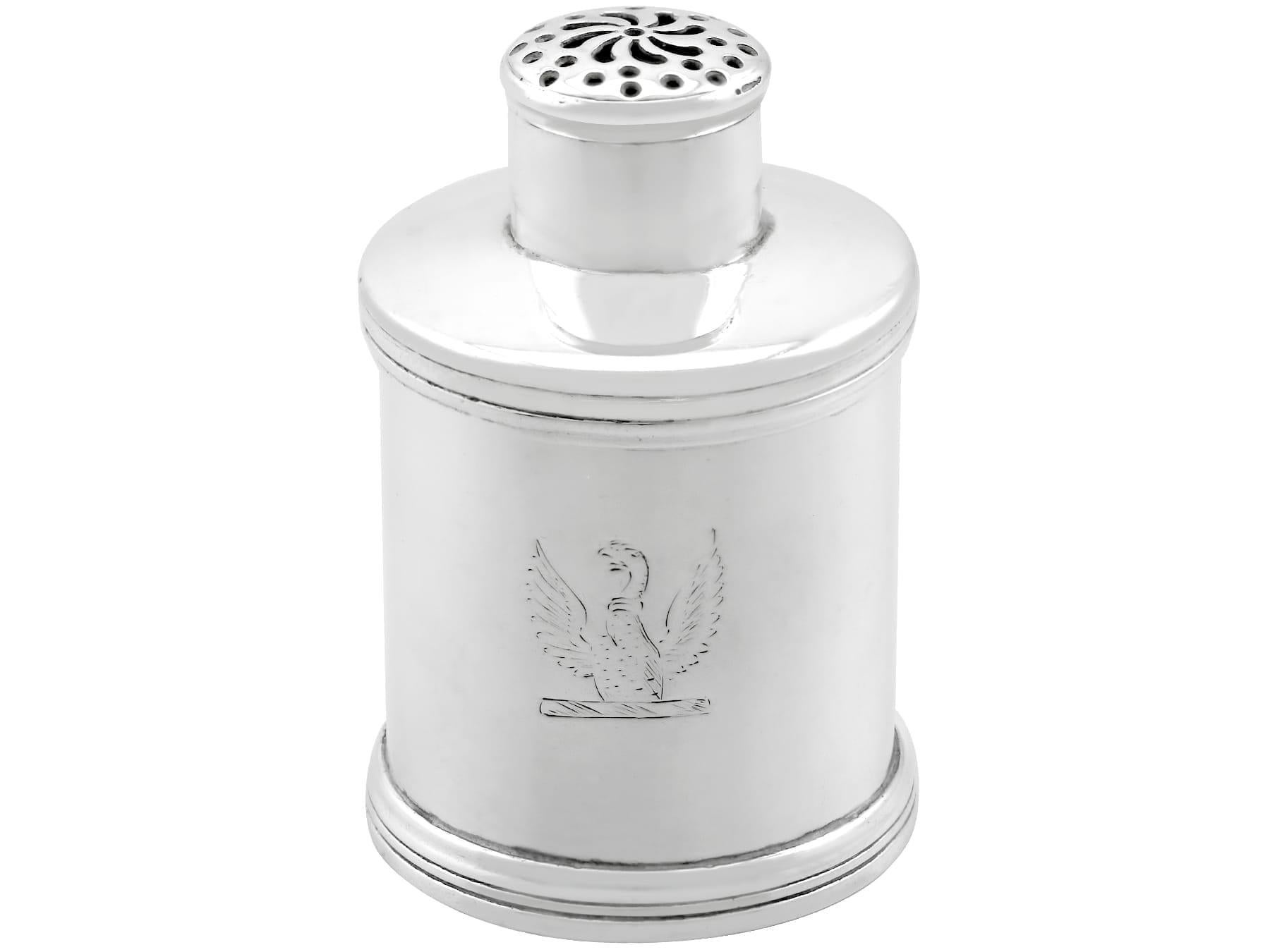 An exceptional, fine and impressive, rare antique Victorian Scottish sterling silver kitchen pepper; an addition to our Victorian silverware collection.

This exceptional and rare antique Victorian Scottish sterling silver kitchen pepper has a plain