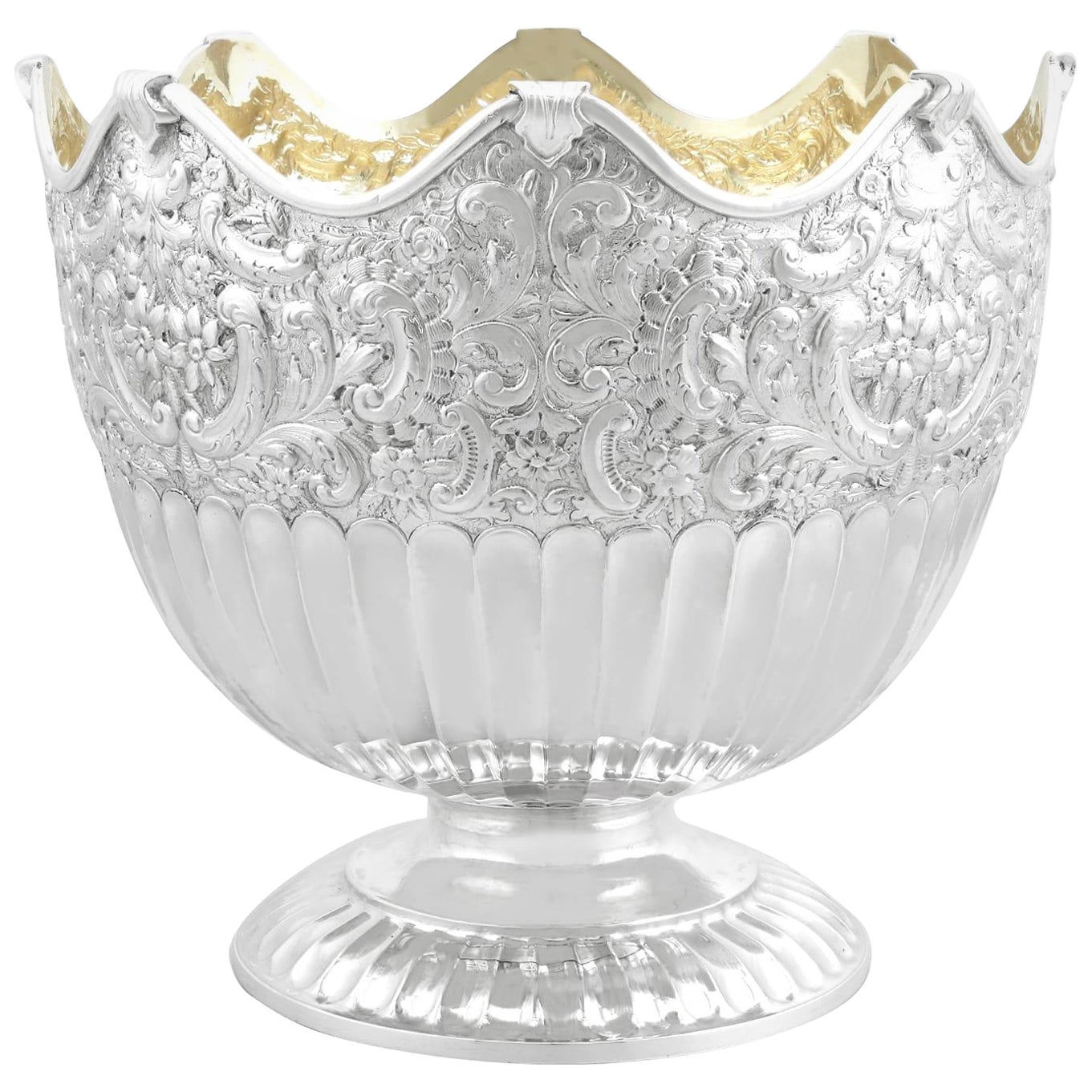 Antica ciotola di presentazione vittoriana scozzese in argento sterling