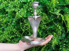 Victorian Scottish Sterling Silver Snake Candle Holders