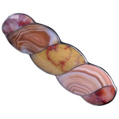 Antique Victorian Scottish Twist Agate Brooch Silver, circa 1860