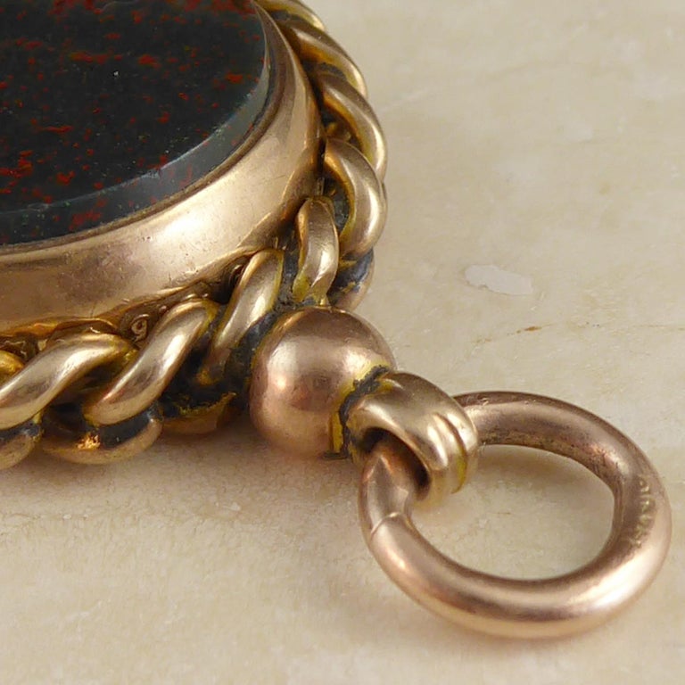 Antique Victorian Seal Spinner Fob, Cornelian and Bloodstone ...