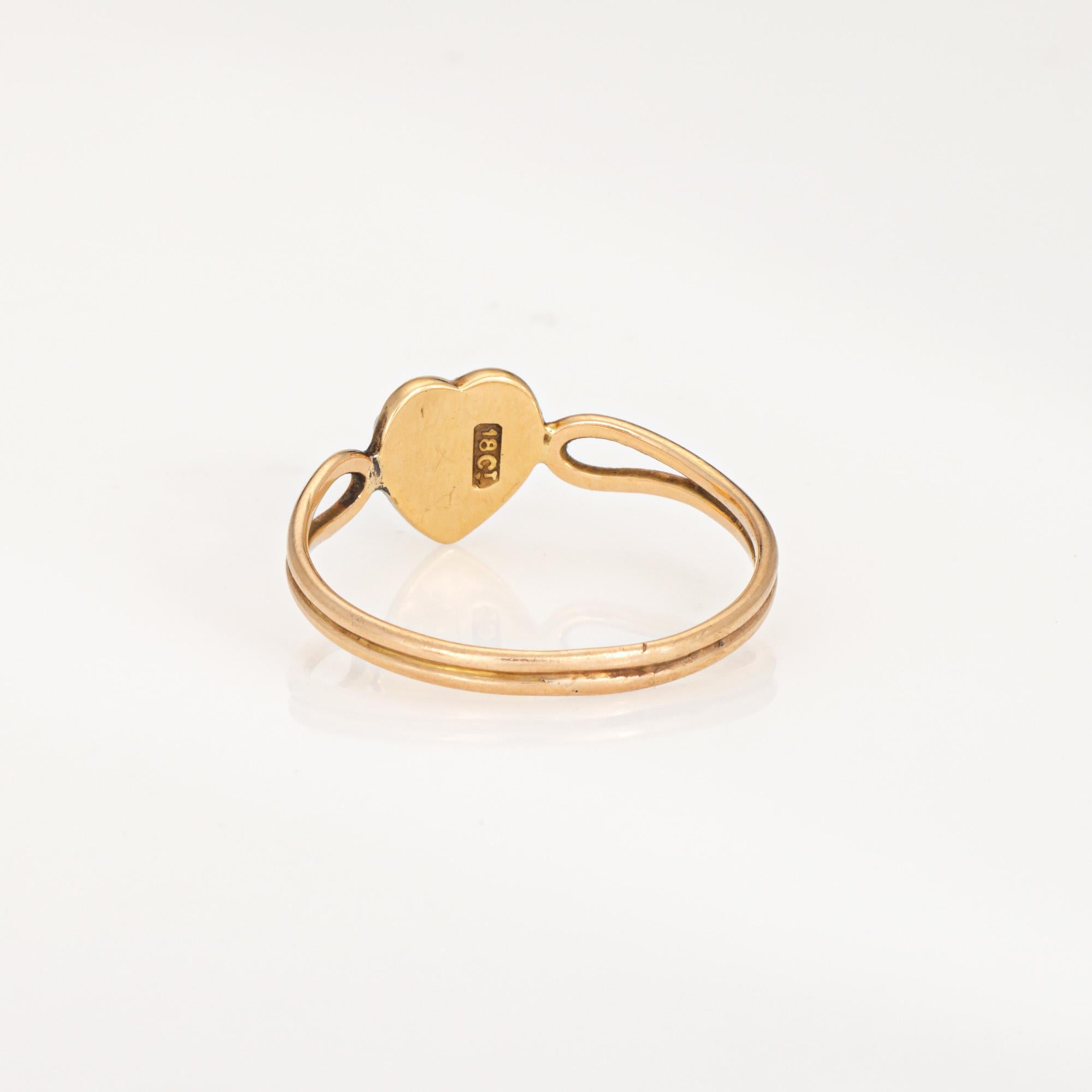 Antico anello vittoriano con cuore di perle di seme in oro giallo 18k Gioielli d'epoca In condizioni buone in vendita a Torrance, CA