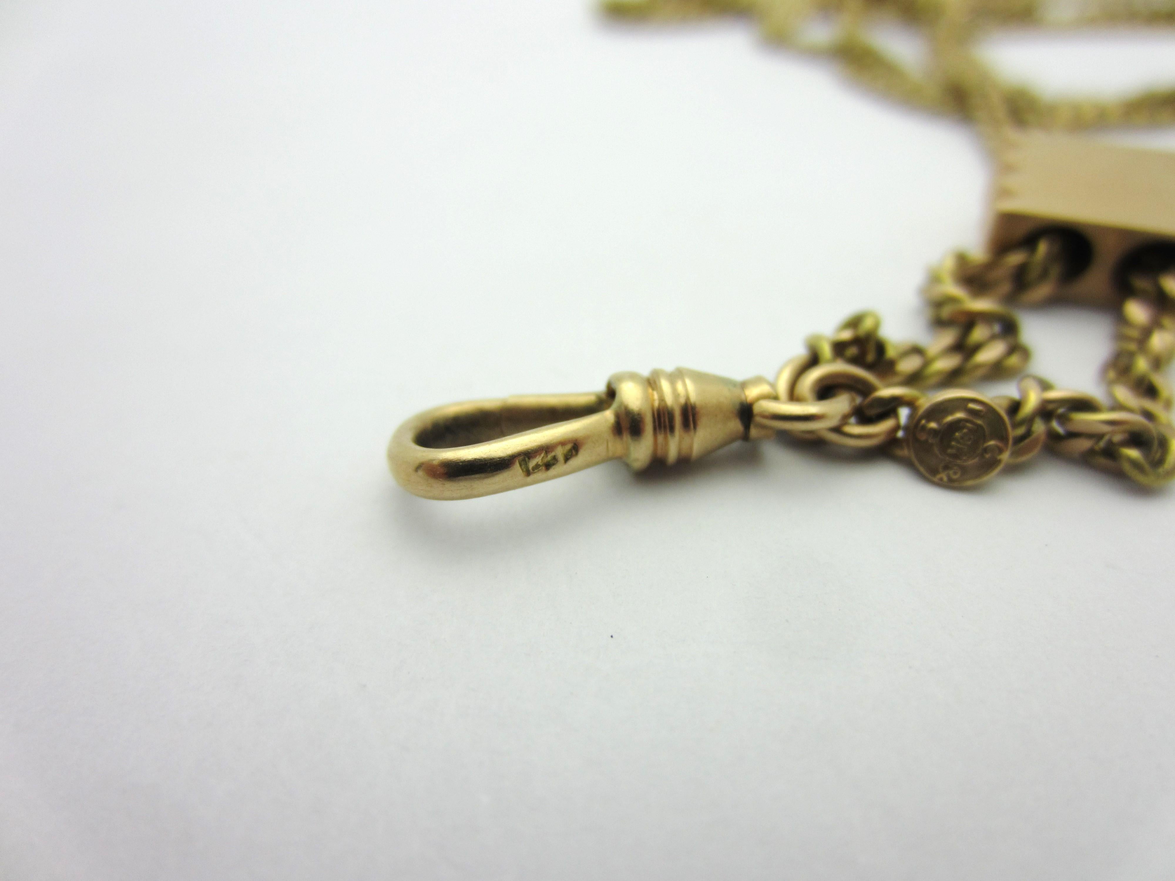 Antique Victorian Seed Pearl Slide Longchain Pockwatch Necklace 14 Karat Gold 1