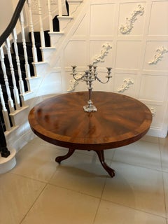 Antique Victorian Segmented Figured Mahogany Circular Centre Dining Table