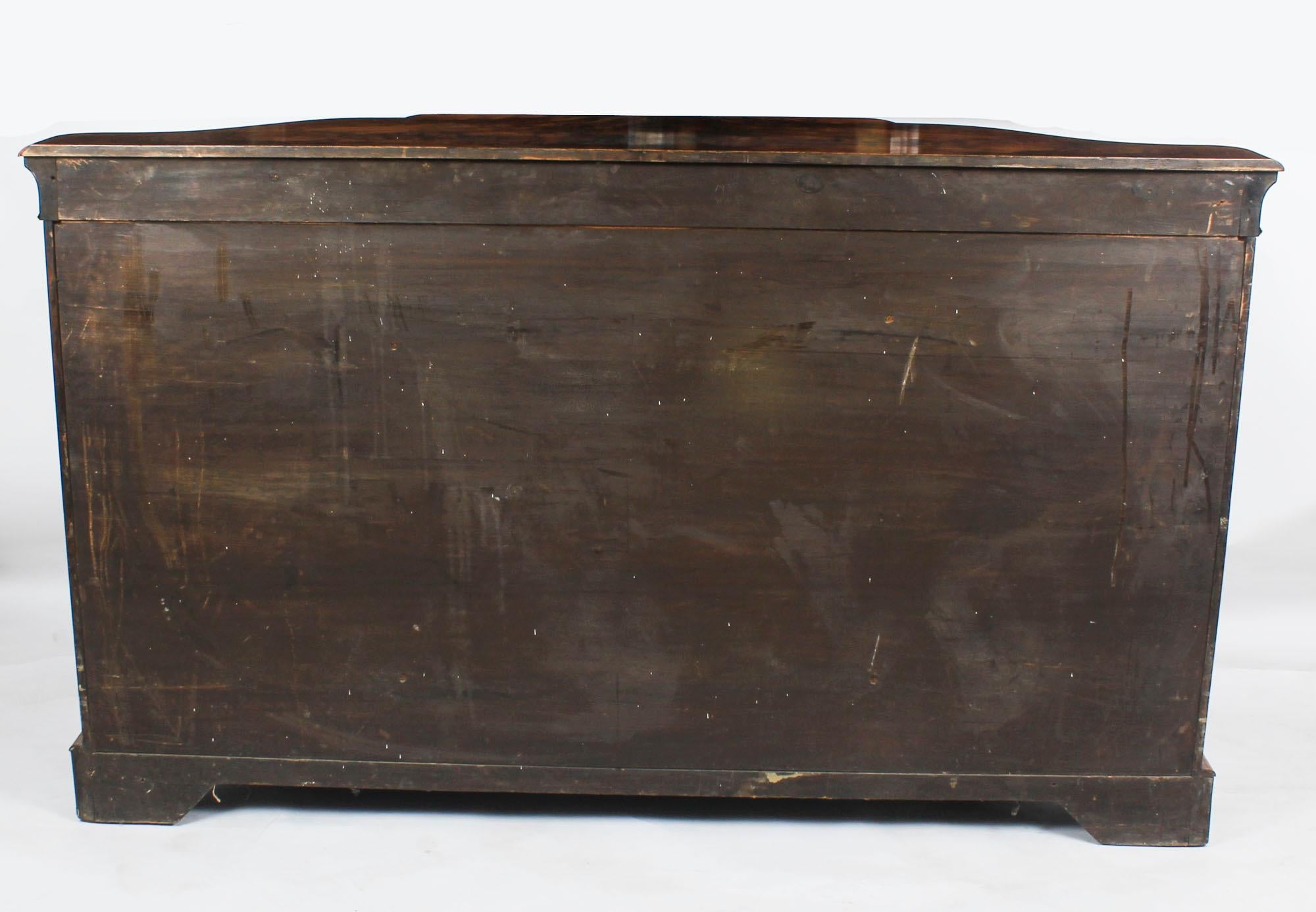 Antique Victorian Serpentine Inlaid Burr Walnut Credenza Side Cabinet 9