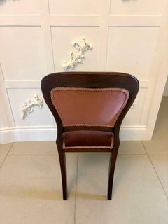 Antique Victorian Set of 6 Mahogany Dining Chairs with Tulip Legs