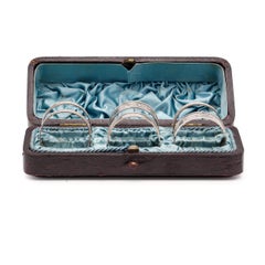 Antico set vittoriano di 6 portatovaglioli decorati con motivi floreali