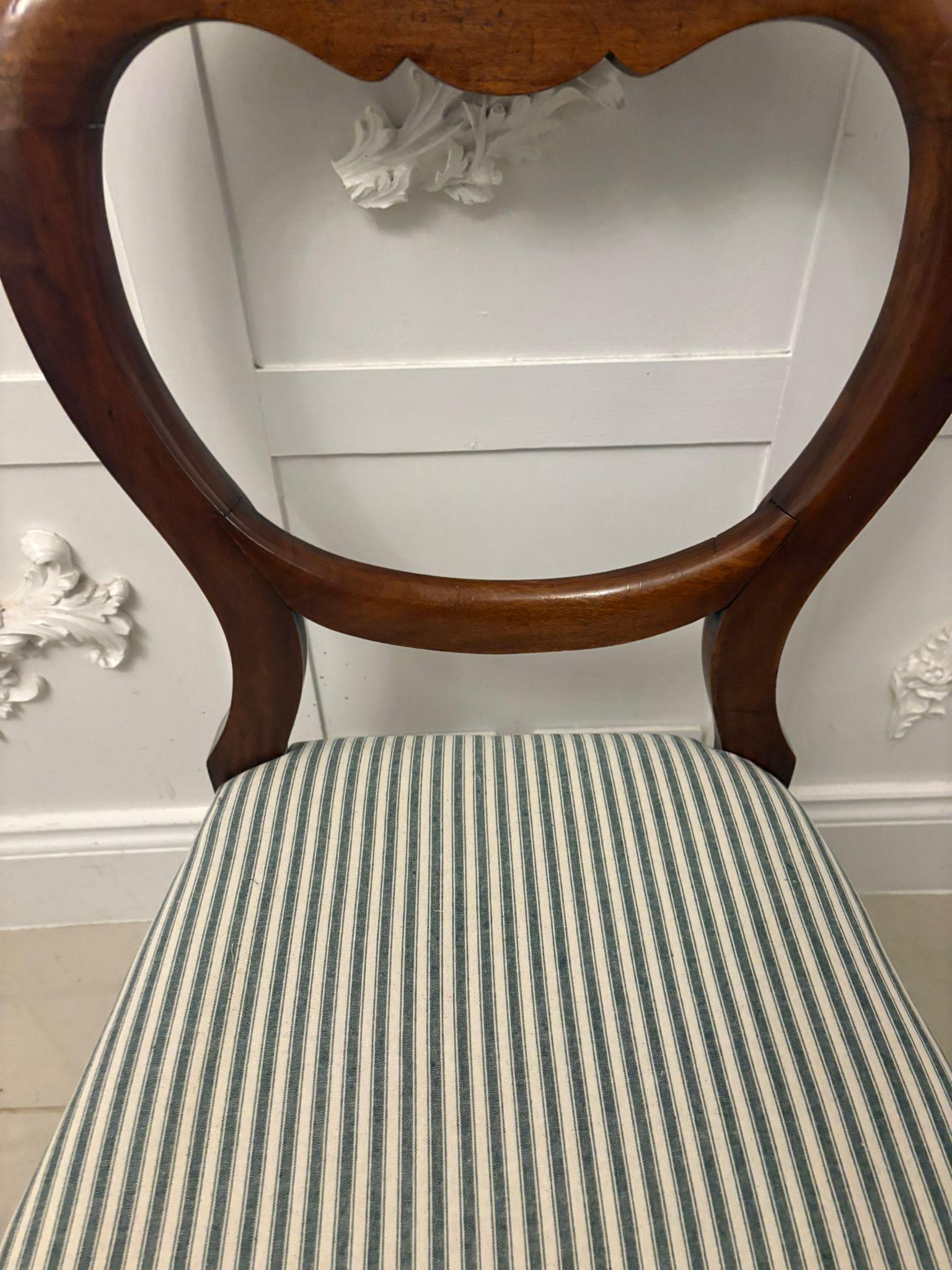 19th Century Antique Victorian Set of Four Quality Mahogany Balloon-Back Dining Chairs For Sale