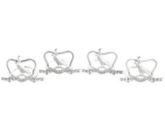 Antique Victorian Set of Four Scottish Sterling Silver Card/Menu Holders