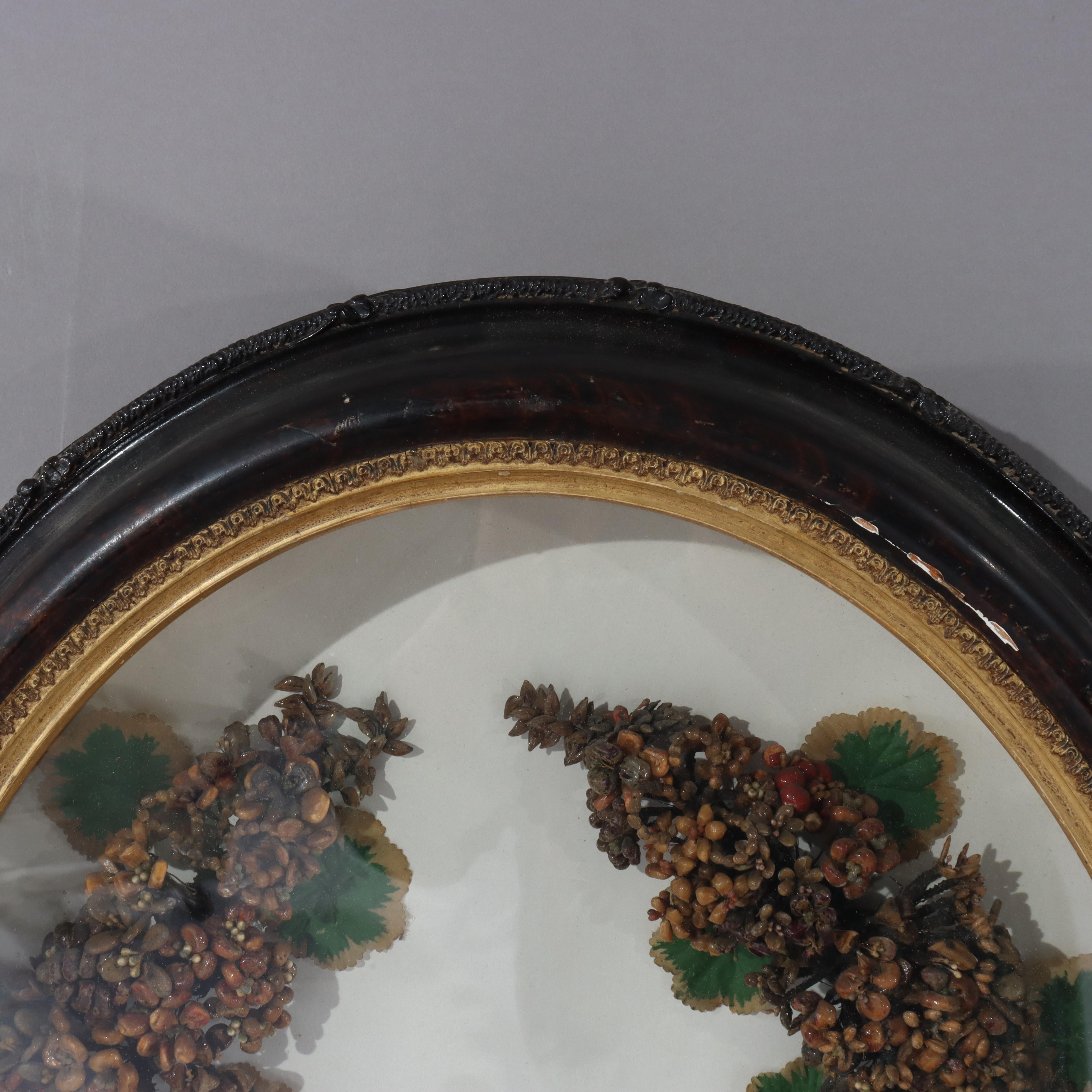 XX secolo Antico porta-ombra vittoriano con corona di cera C1900 in vendita