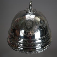 Antique Victorian Sheffield School Silver Engraved Cloche Dome C1870