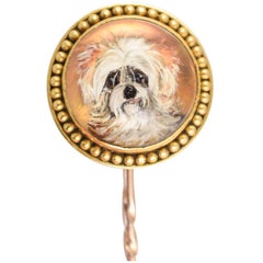 Antique Victorian "Shih Tzu" Dog Essex Crystal Pin