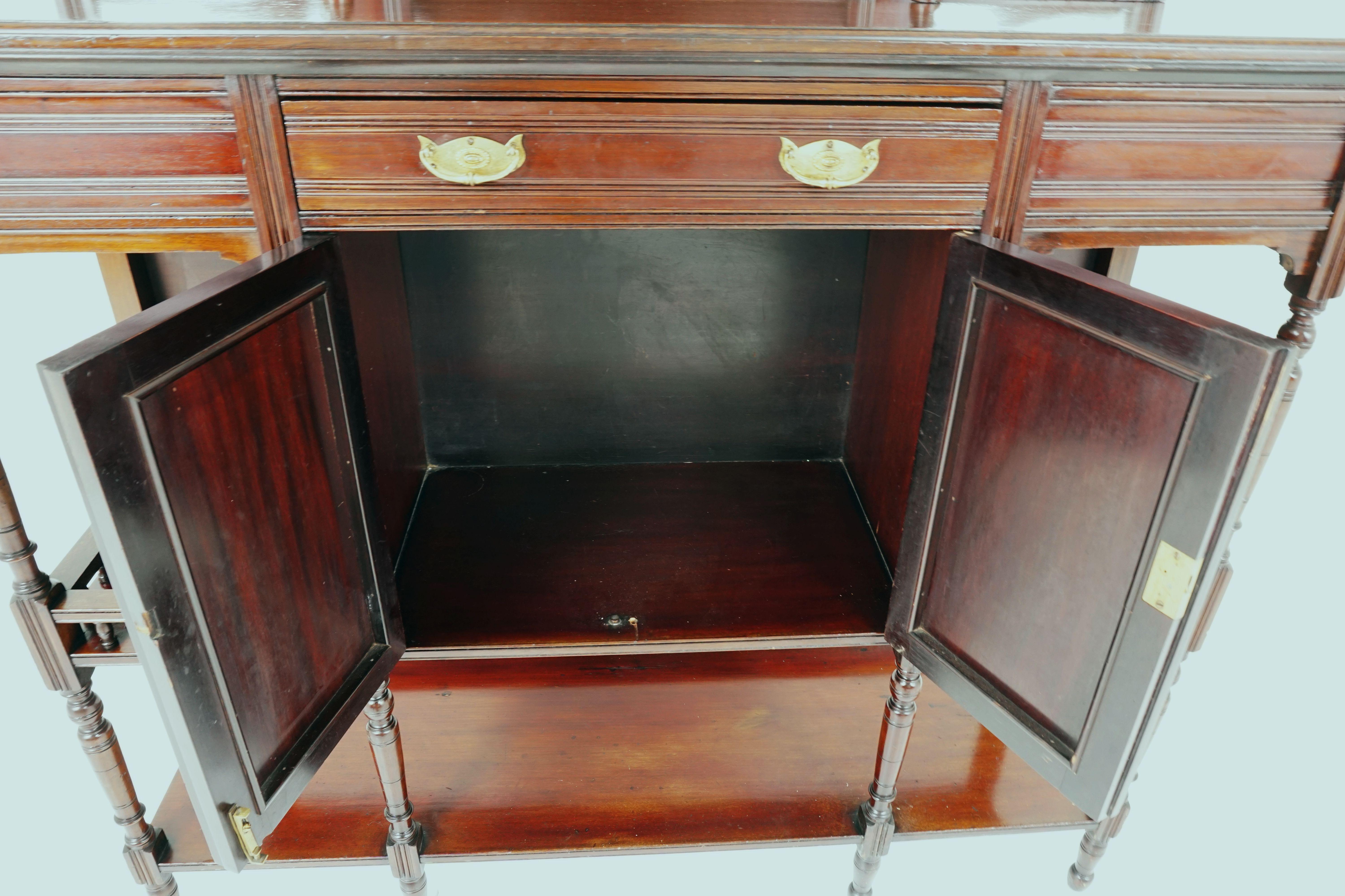 Scottish Antique Victorian Side Cabinet, Walnut Display Cabinet, Scotland 1880, H198 For Sale