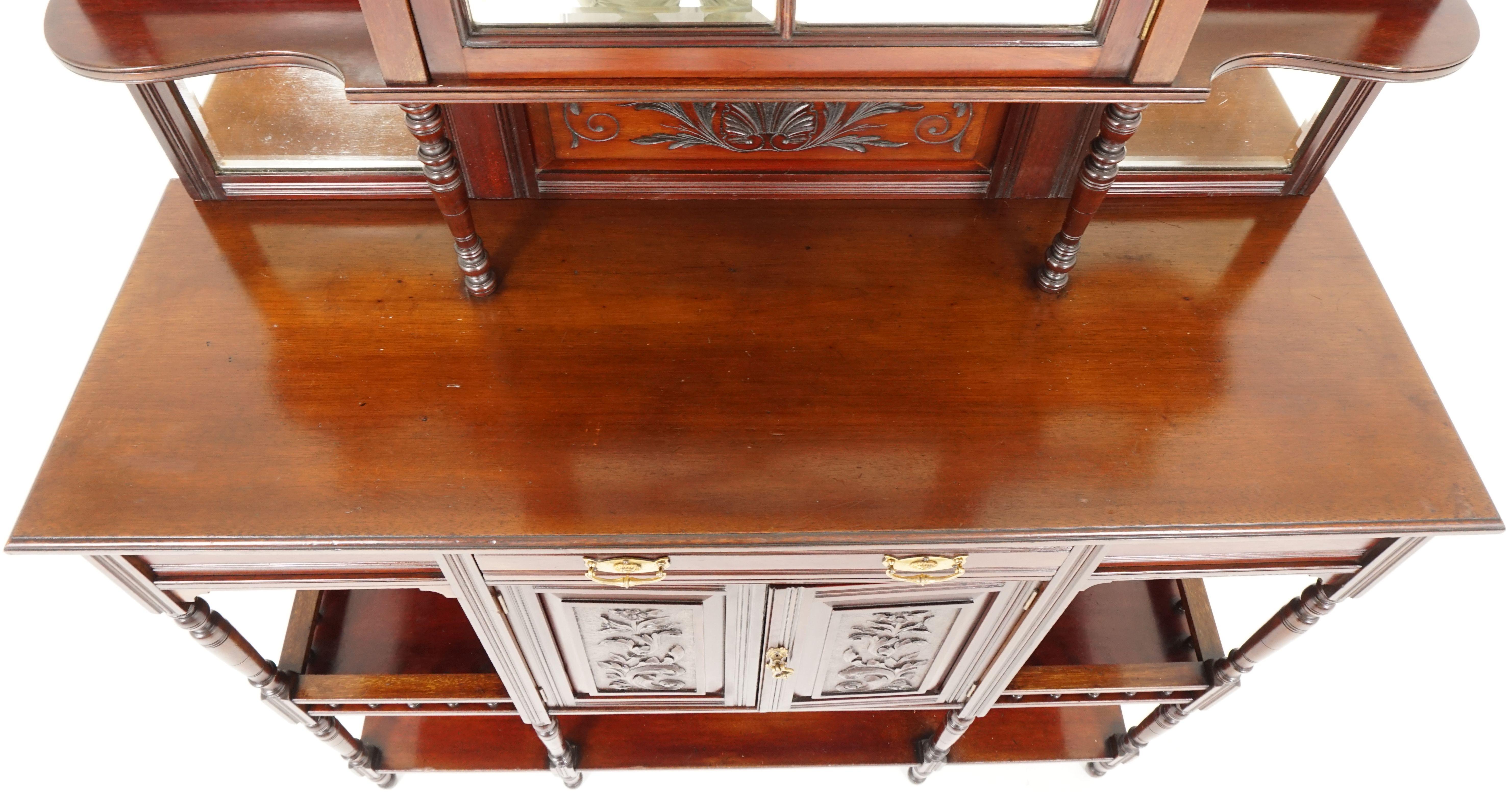 Antique Victorian Side Cabinet, Walnut Display Cabinet, Scotland 1880, H198 For Sale 3