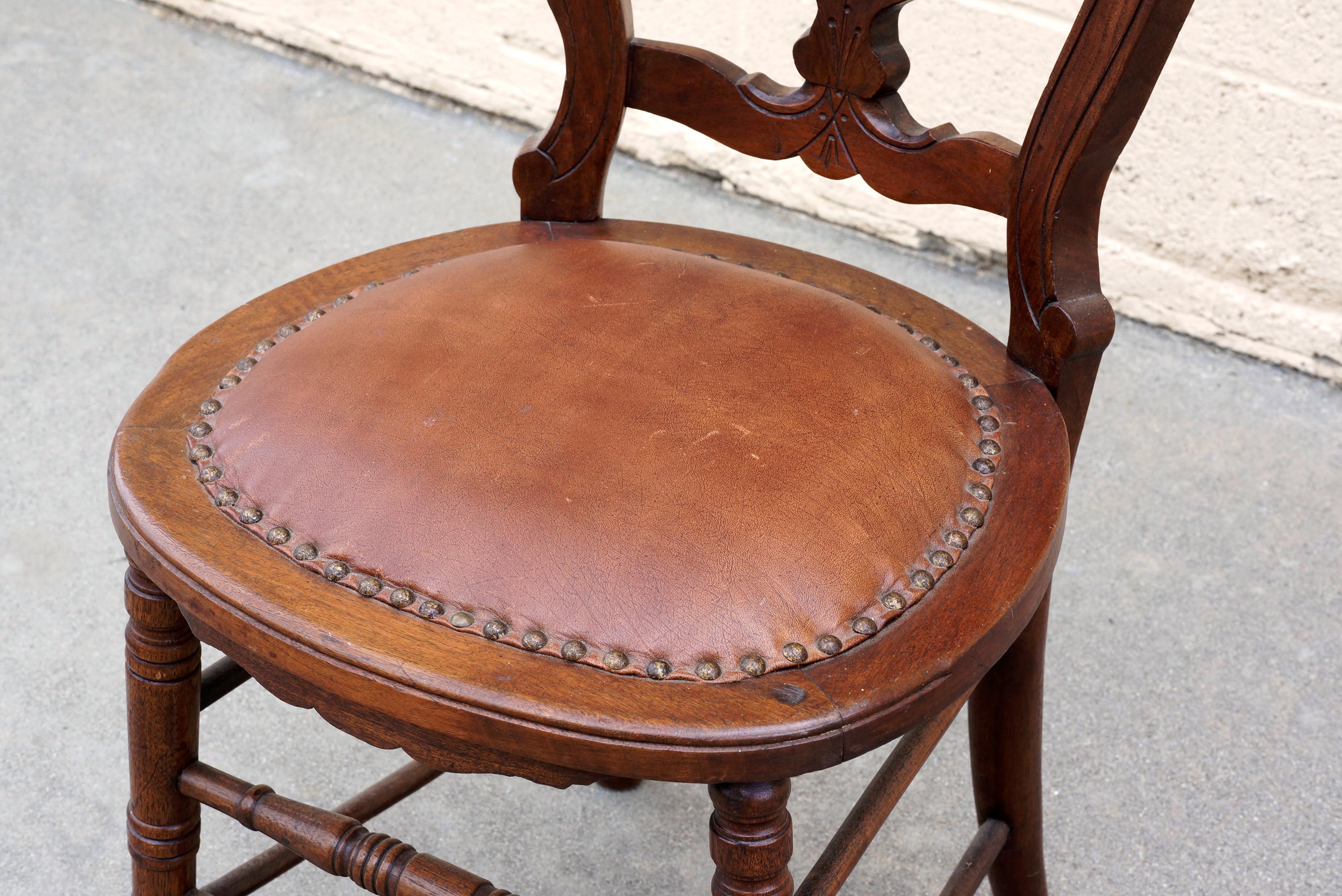 North American Antique Victorian Side Chair with Cane Back