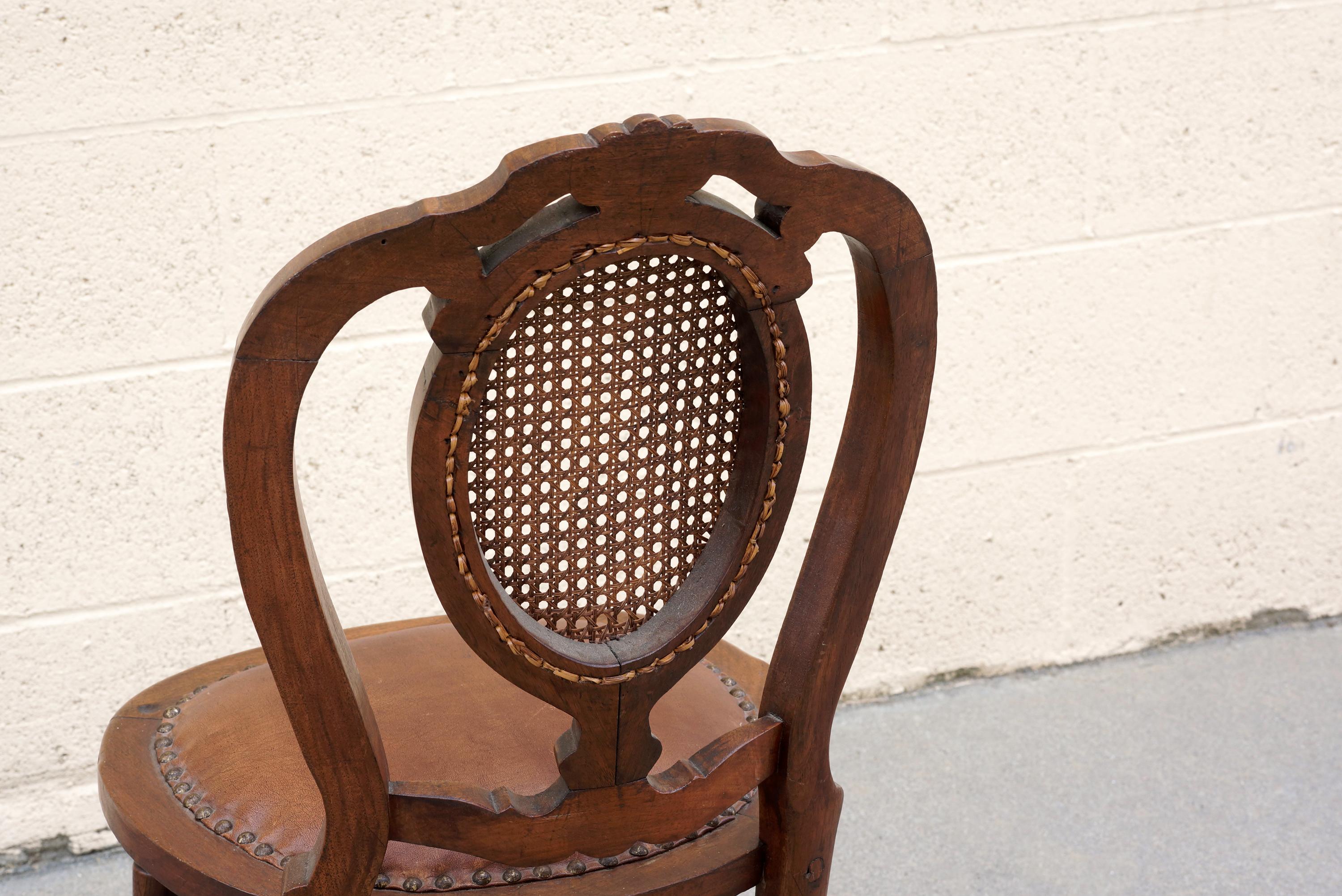 Early 20th Century Antique Victorian Side Chair with Cane Back
