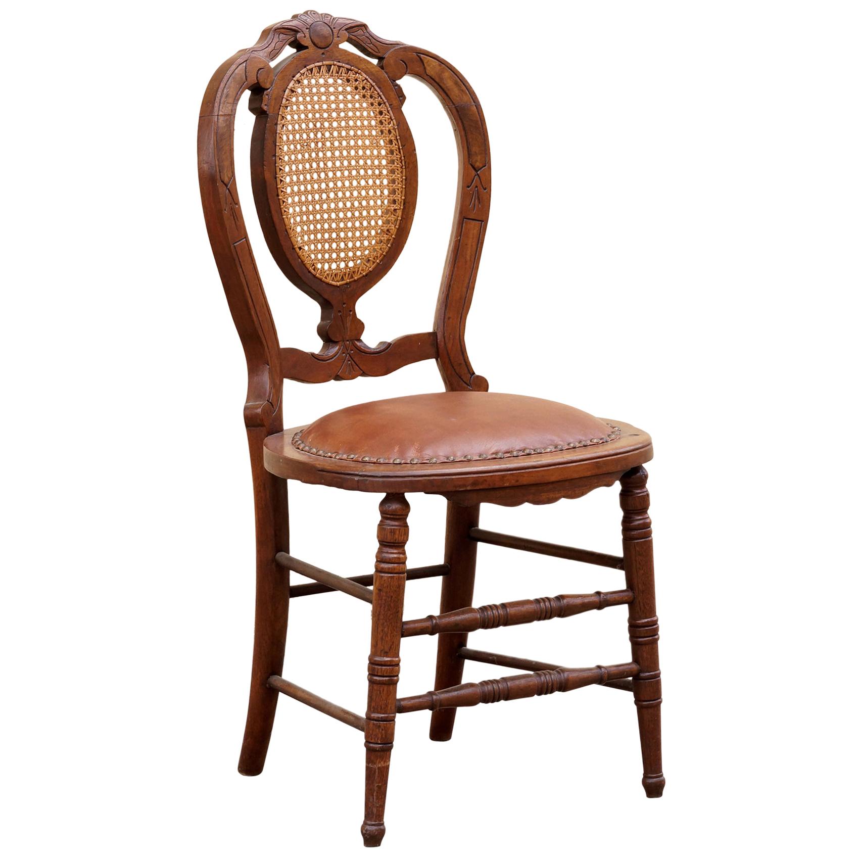 Antique Victorian Side Chair with Cane Back