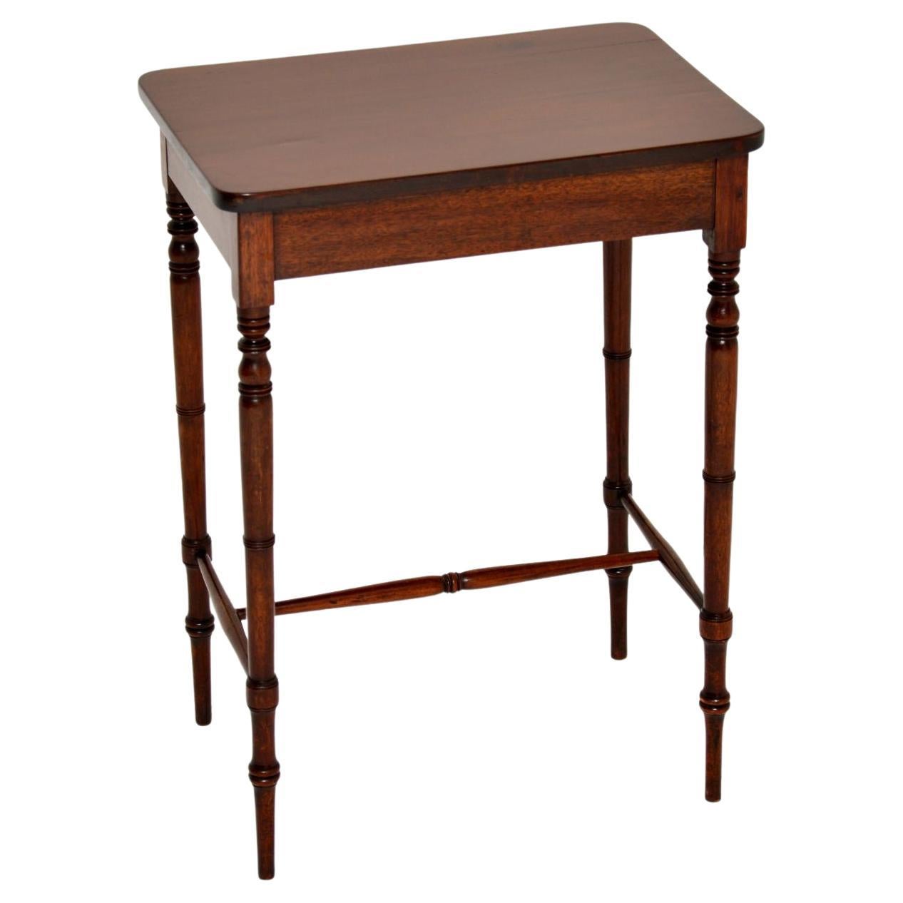 19th C. Hand Painted Black and Cream Checkerboard Victorian Accent Side