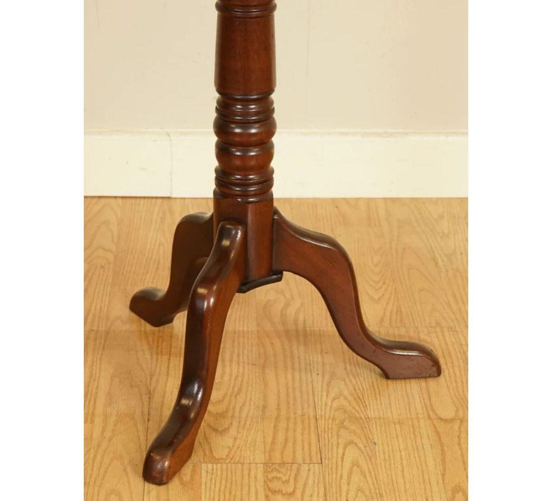 British Antique Victorian Side Table Wine Table on Elegant Tripod Legs For Sale