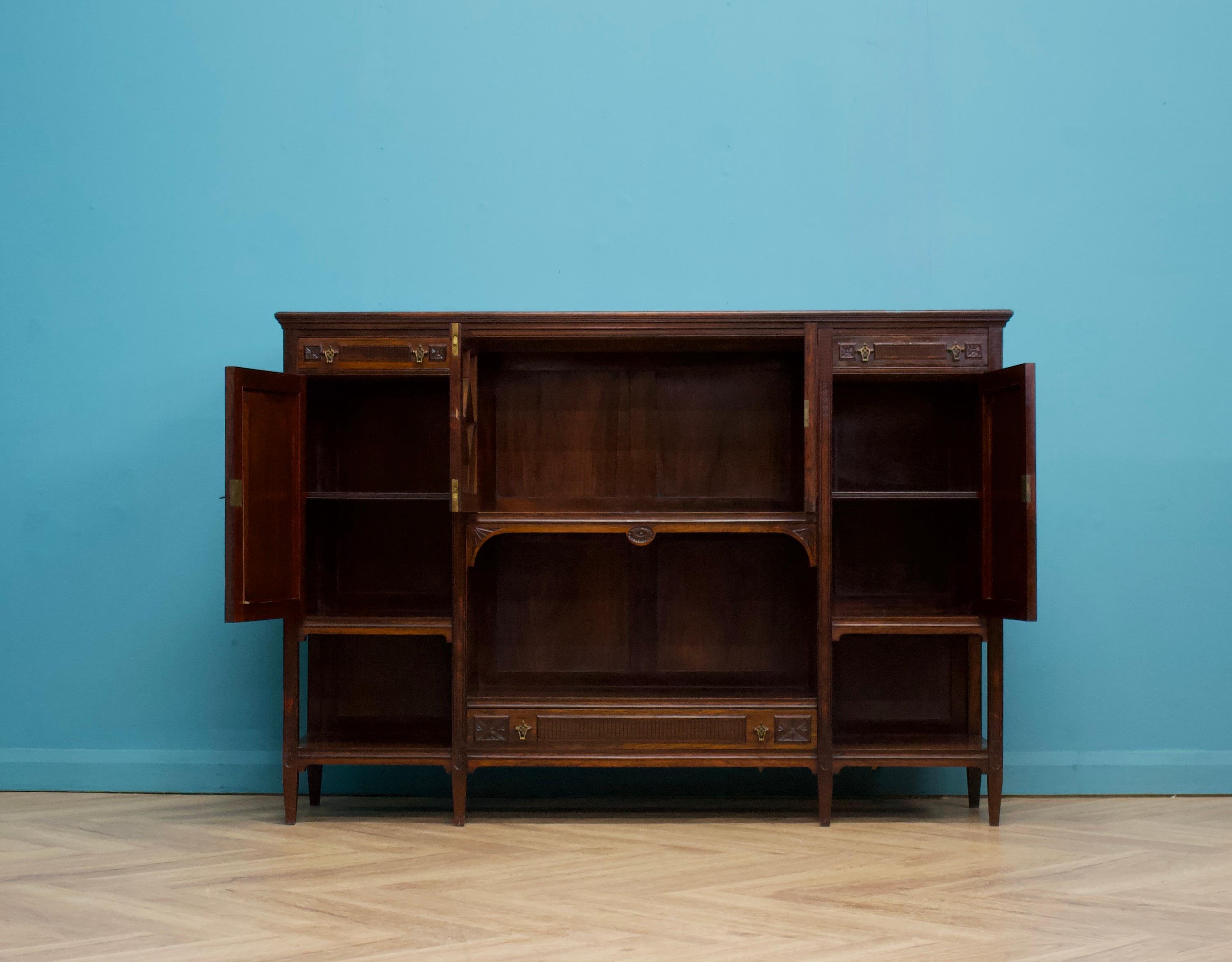 Woodwork Antique Victorian Sideboard, 1880s For Sale