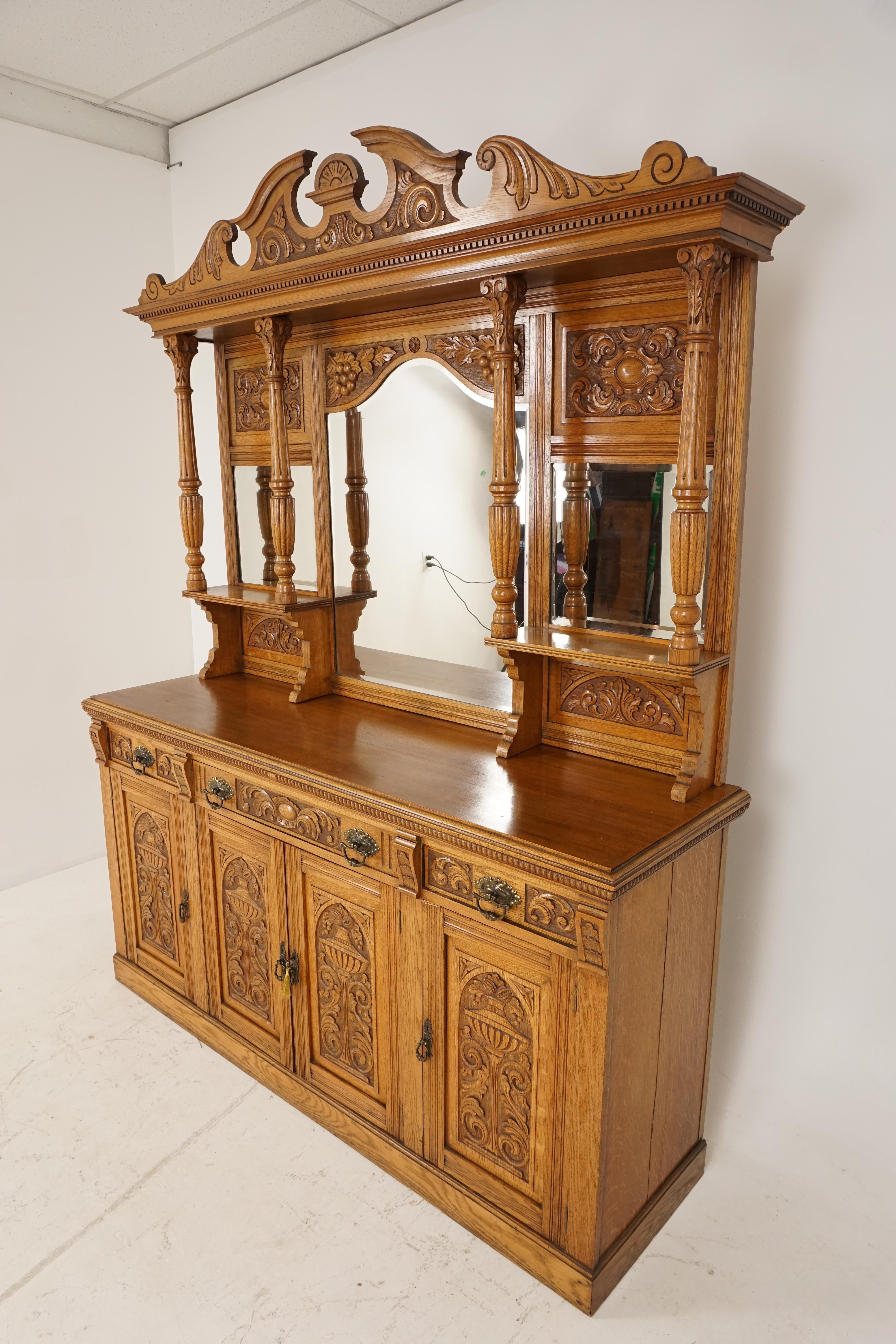 antique buffet sideboard with mirror