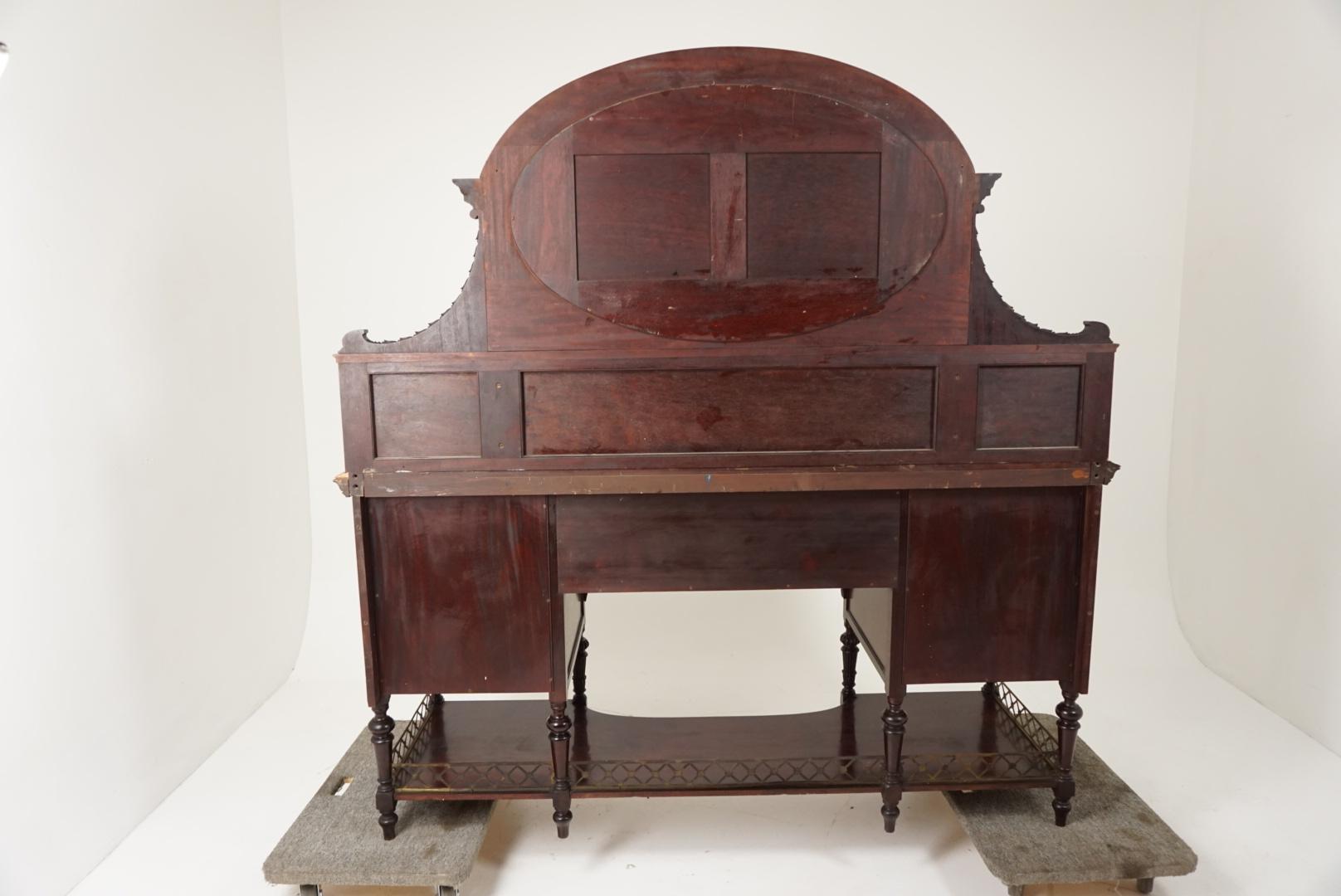 Antique Victorian Sideboard, Walnut, Mirror Back, Buffet, Scotland 1890, B1932 1